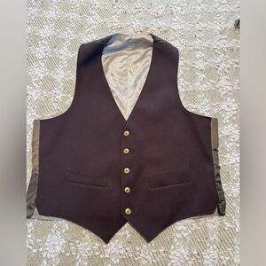Vintage Sears Roebuck PERMA-PREST Reversible Vest Men's 46 R Brown Tan